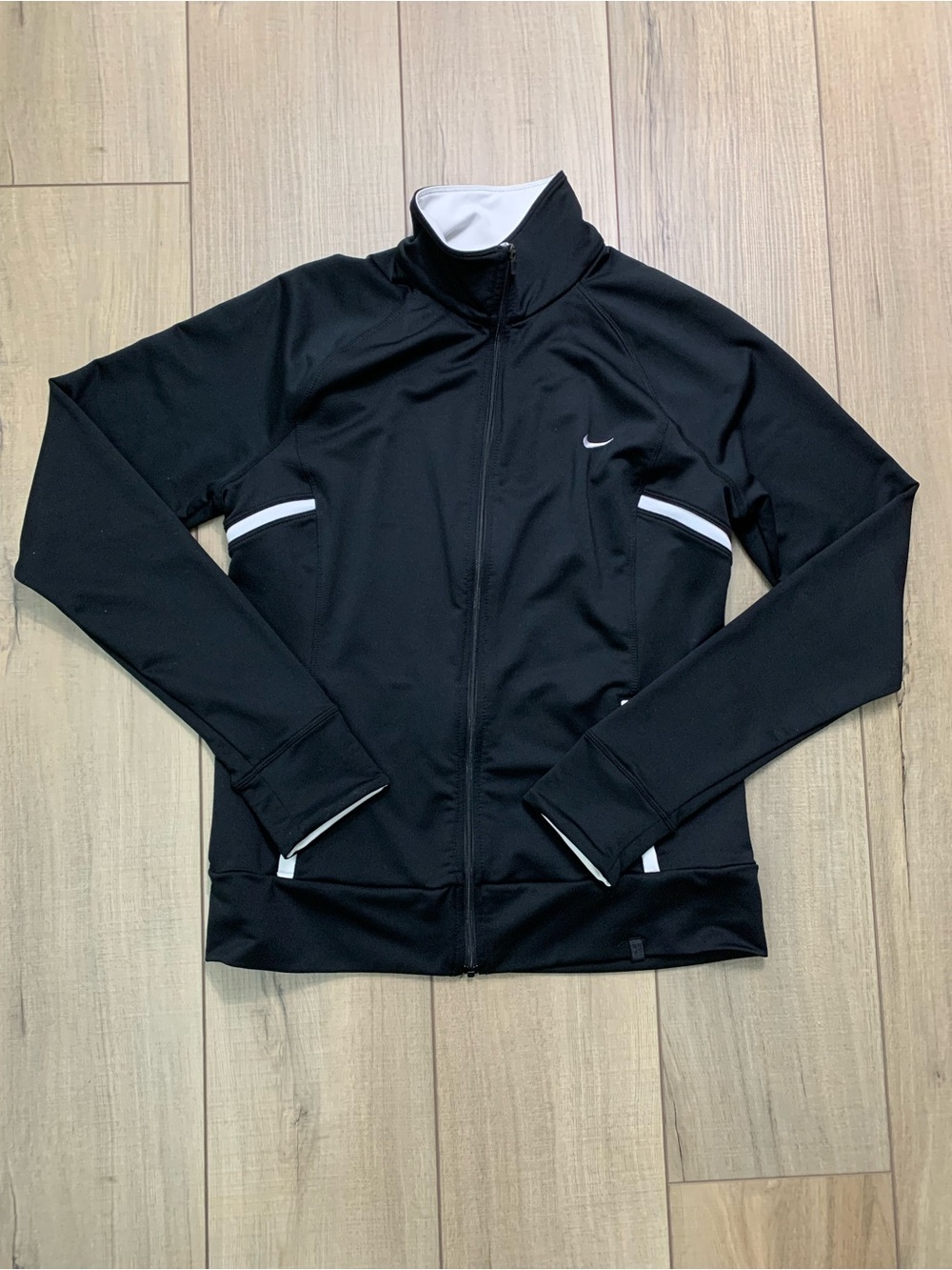 Nike Black Track Jacket with White Accents